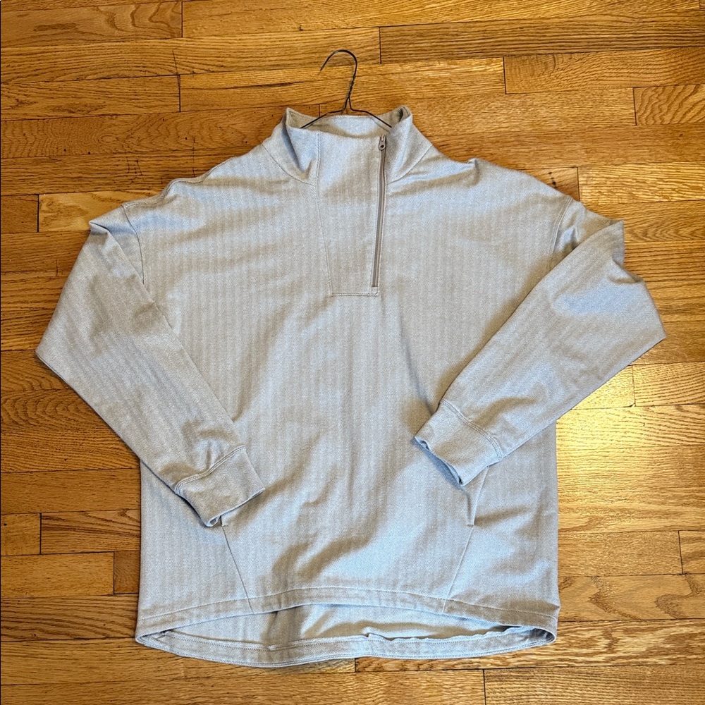 J. McLaughlin Men's Light Gray Zip-Up Sweater